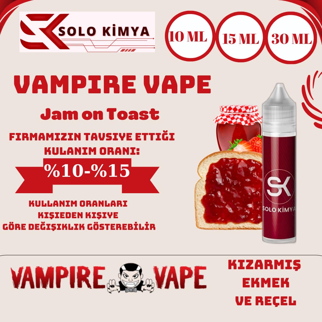 Vampire Vape Jam on Toast 30 ML Aroma Orjinal SoloKimya Aroma Marketi
